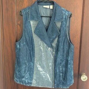 Chico’s denim vest With Sequins Size Chico's 3/ XL